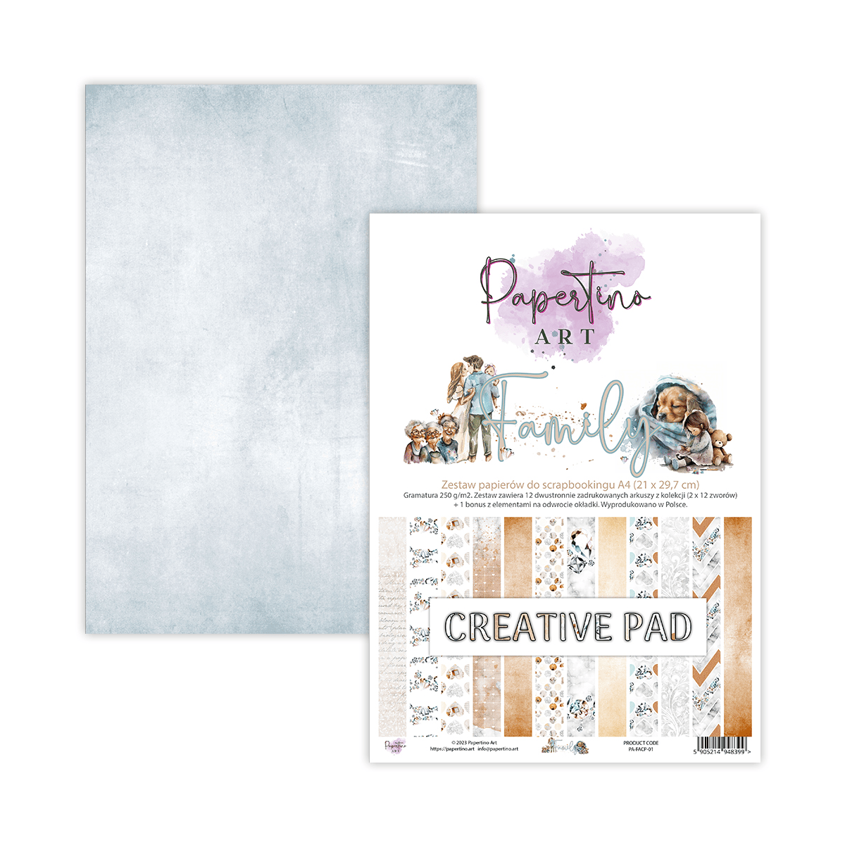 Zestaw papierów FAMILY CREATIVE PAD A4 Papertino Art